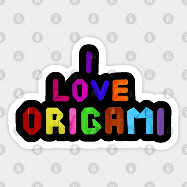 I love origami paper letters Sticker by theorigamiuniverse